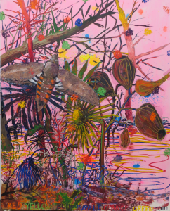 Leslie Bostrom RYBPOG Rain, 2013. Acrylic and oil on canvas.